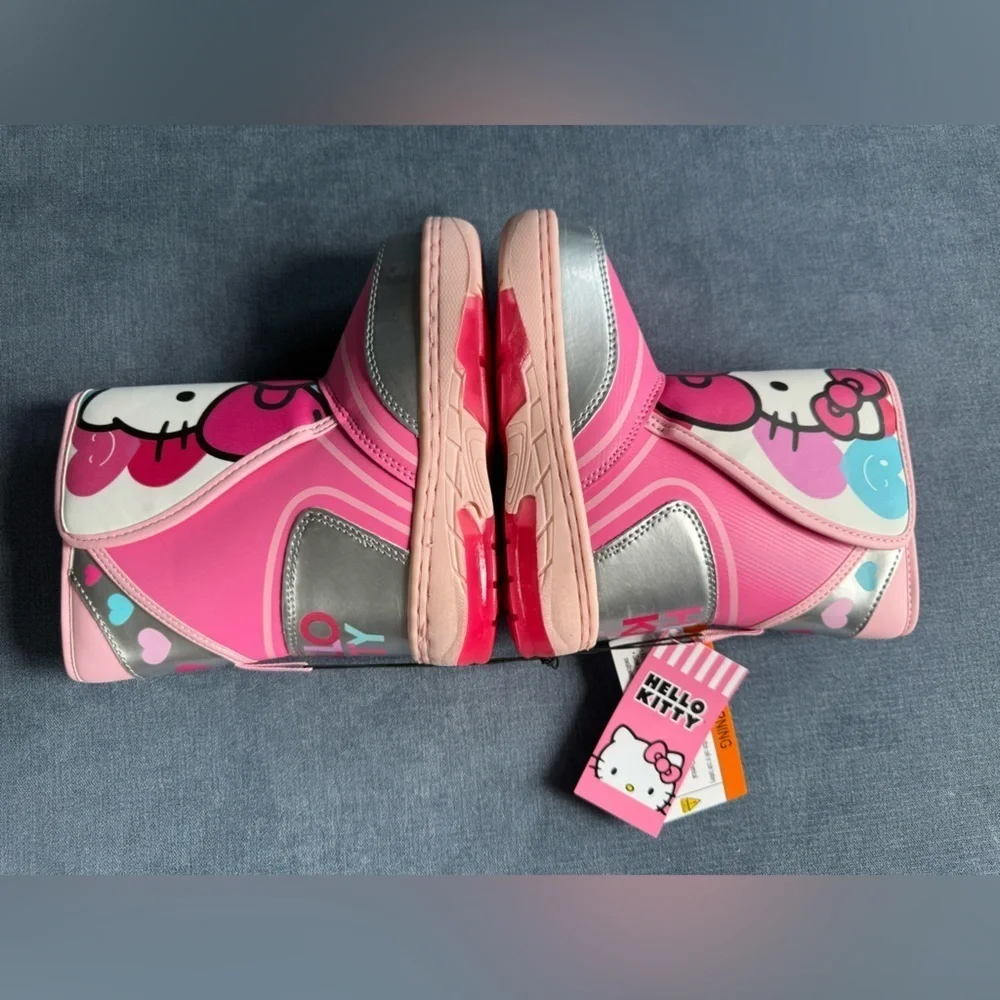 Hello Kitty Winter Snow Boots Toddler Girls SZ 10 Pink Velcro Closure Warm New
